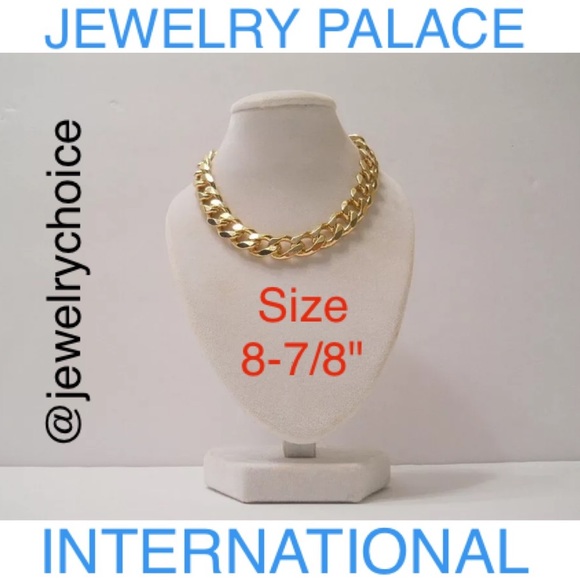 🆕14K Gold Filed Heavy Curve Link Unisex Bracelet - Picture 1 of 9